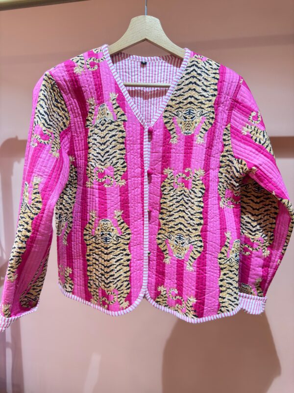 Veste indienne Tigres Rose - BY LA BOUTIK